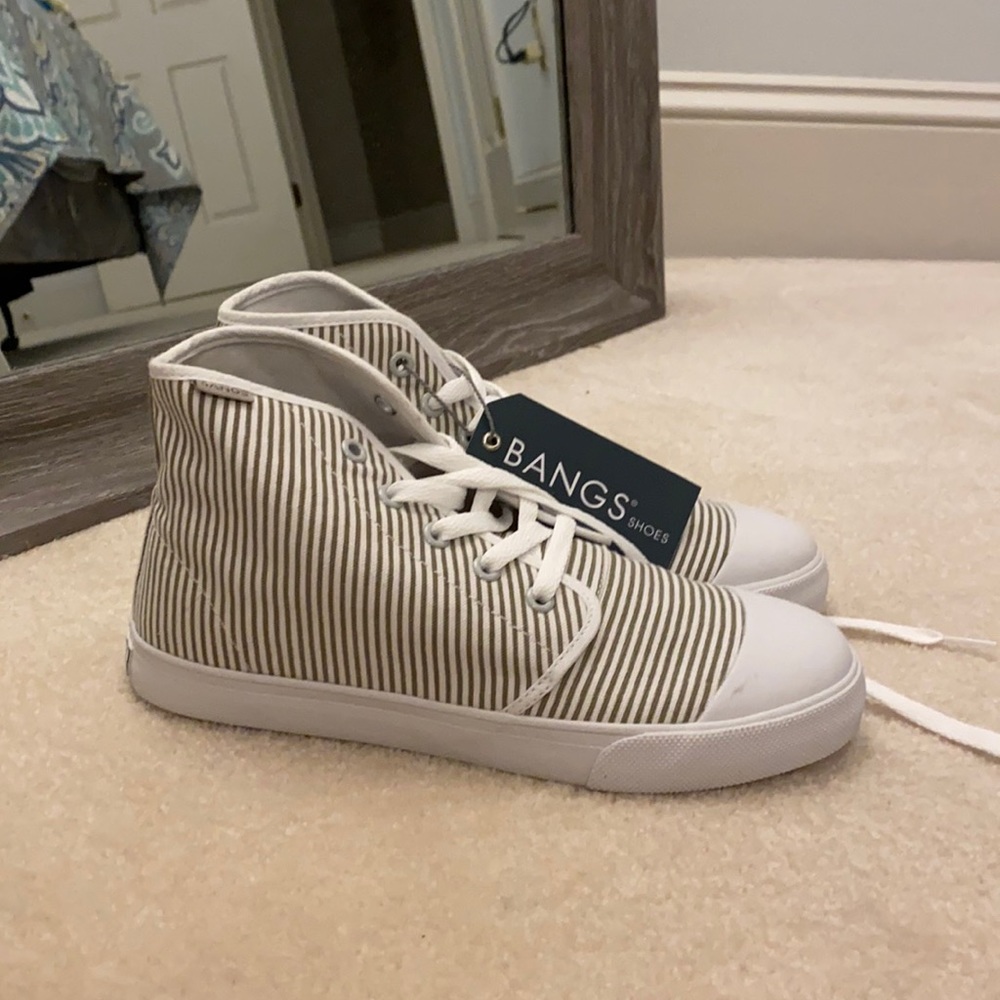 BANGS sneakers/shoes olive green stripes